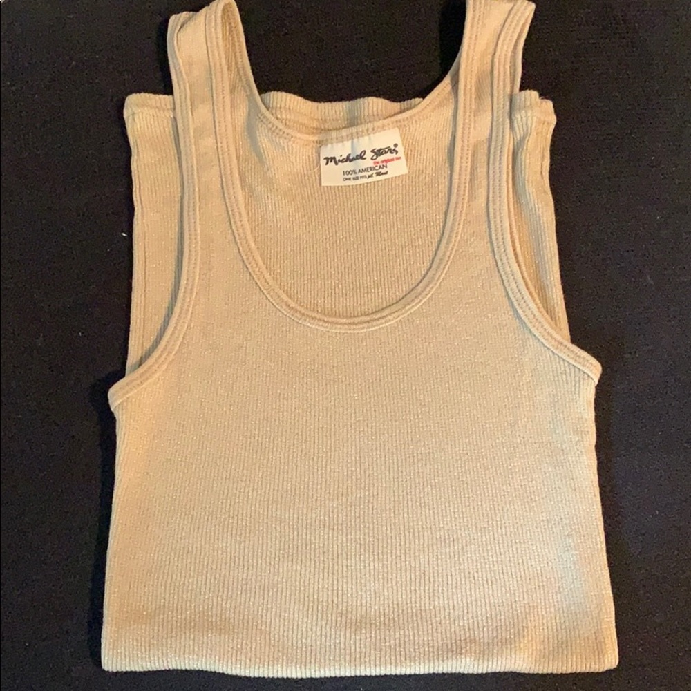 Michael Stars Gold Metallic Ribbed Tank!